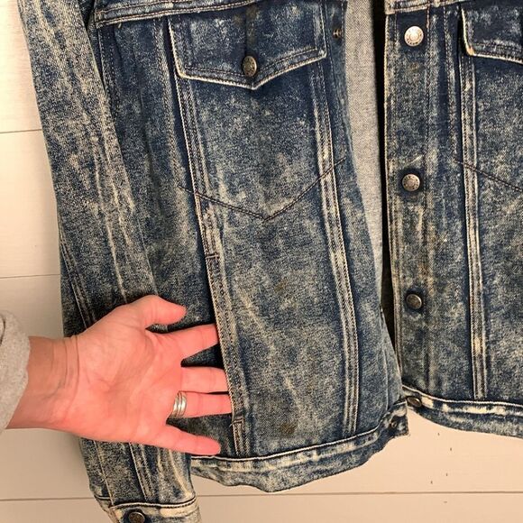 Vintages Calvin Klein denim acid washed trucker jacket mens size large - Picture 10 of 15